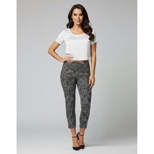 White House Black Market Mid-Rise Abstract Ankle Crop Stretch Pants Sz 12 36x27